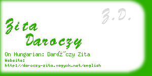 zita daroczy business card